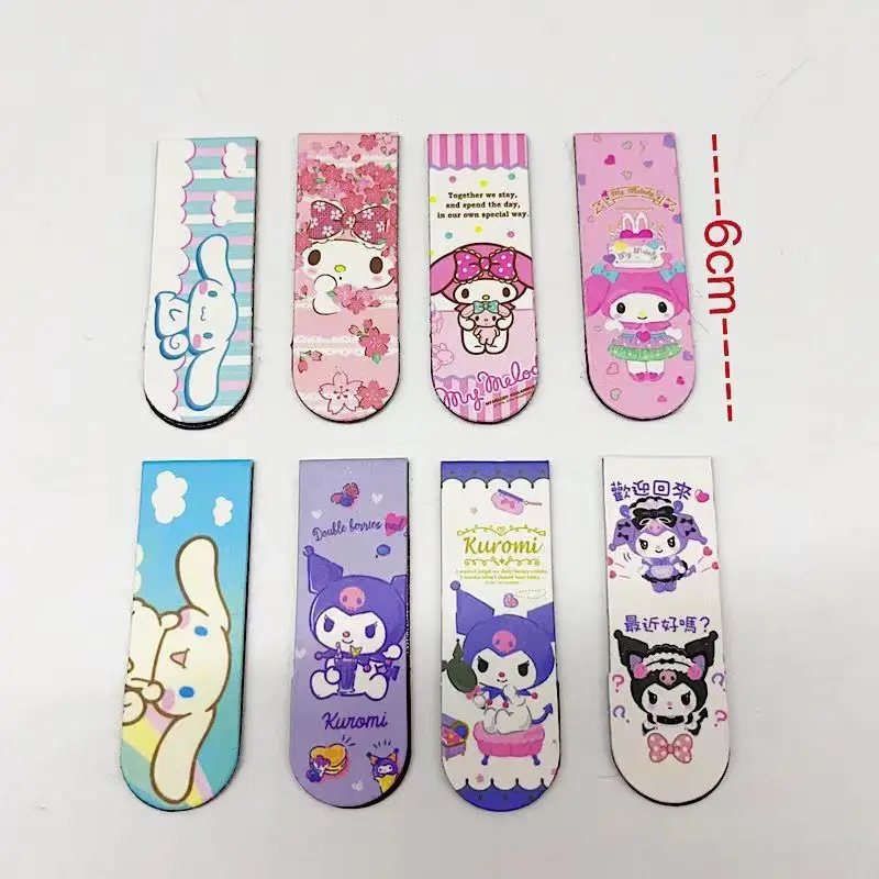 Creative cartoon magnetic bookmark magnetic bookmark holder double-sided bookmark student small gift kulomi melody Sanrio