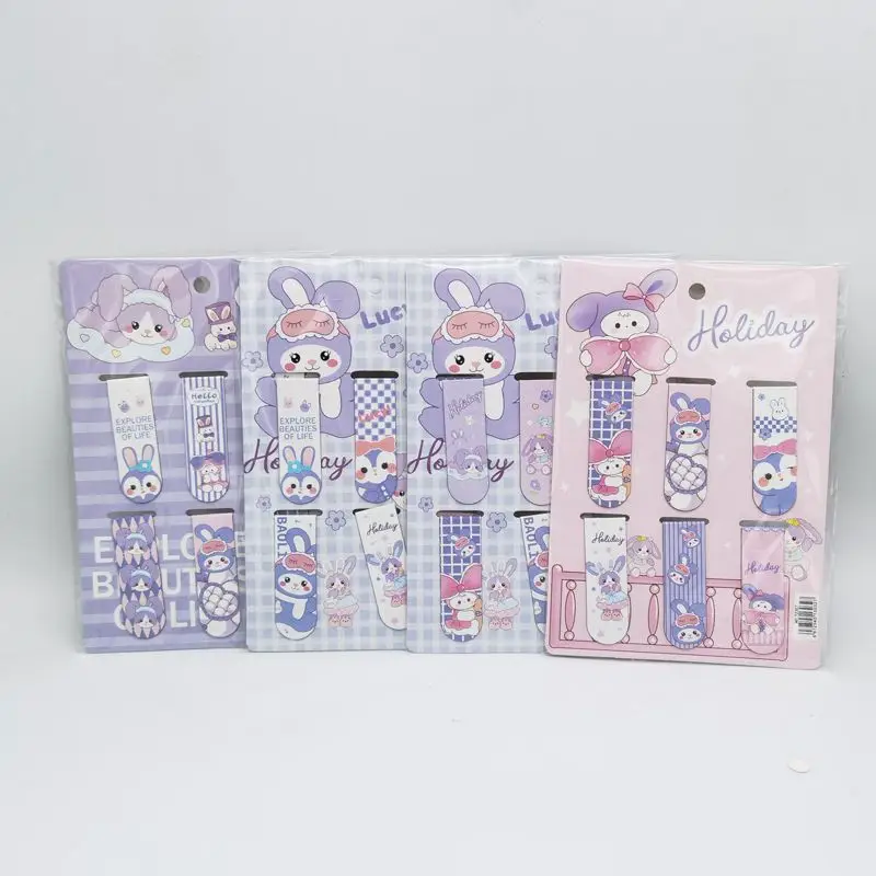 Creative cartoon magnetic bookmark magnetic bookmark holder double-sided bookmark student small gift kulomi melody Sanrio