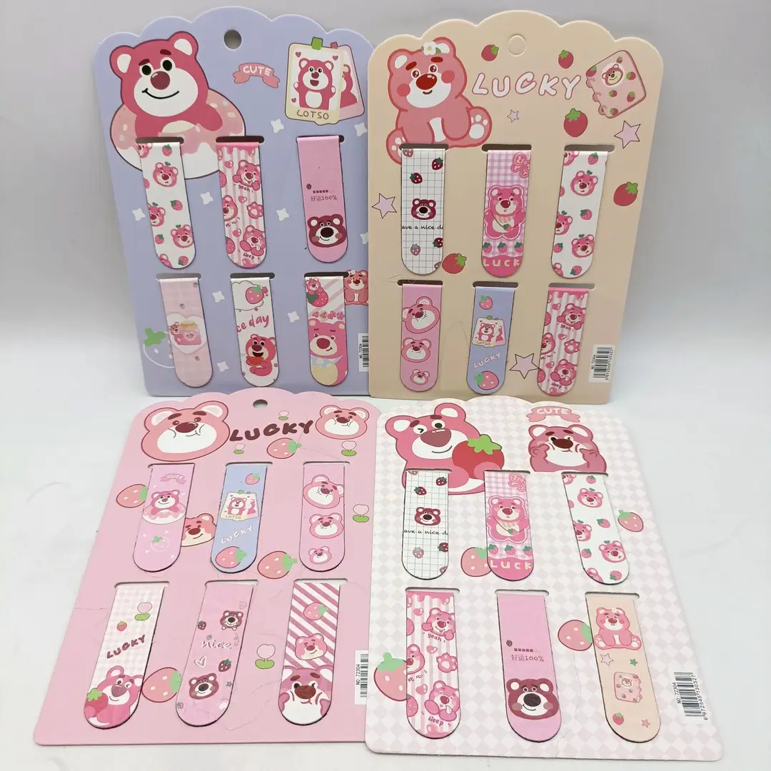 Creative cartoon magnetic bookmark magnetic bookmark holder double-sided bookmark student small gift kulomi melody Sanrio