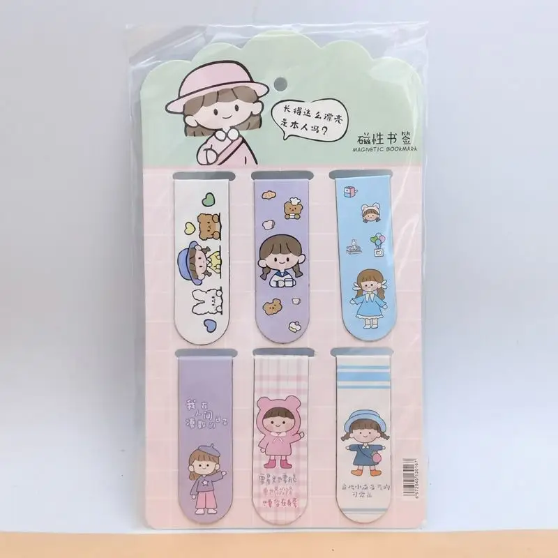 Creative cartoon magnetic bookmark magnetic bookmark holder double-sided bookmark student small gift kulomi melody Sanrio