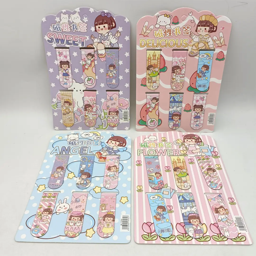 Creative cartoon magnetic bookmark magnetic bookmark holder double-sided bookmark student small gift kulomi melody Sanrio