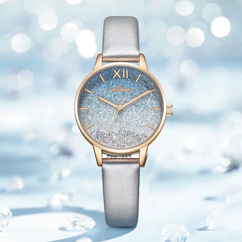 Women's Rose Gold Quartz Watch with Light Blue Dial - Image 3