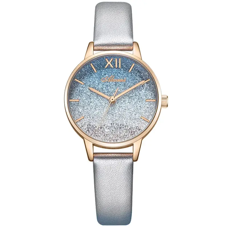 Women's Rose Gold Quartz Watch with Light Blue Dial - Image 6