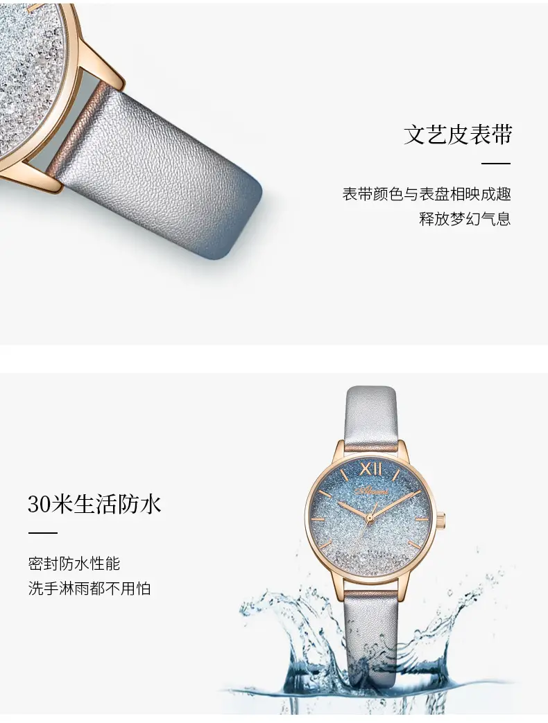 Women's Rose Gold Quartz Watch with Light Blue Dial — feature 10