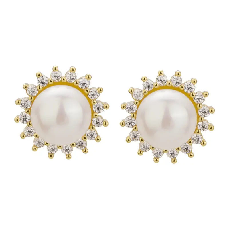 Natural Freshwater Pearl Sunflower Earrings for Women - Image 5