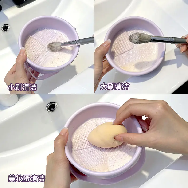 Pink Silicone Makeup Brush Drying Rack