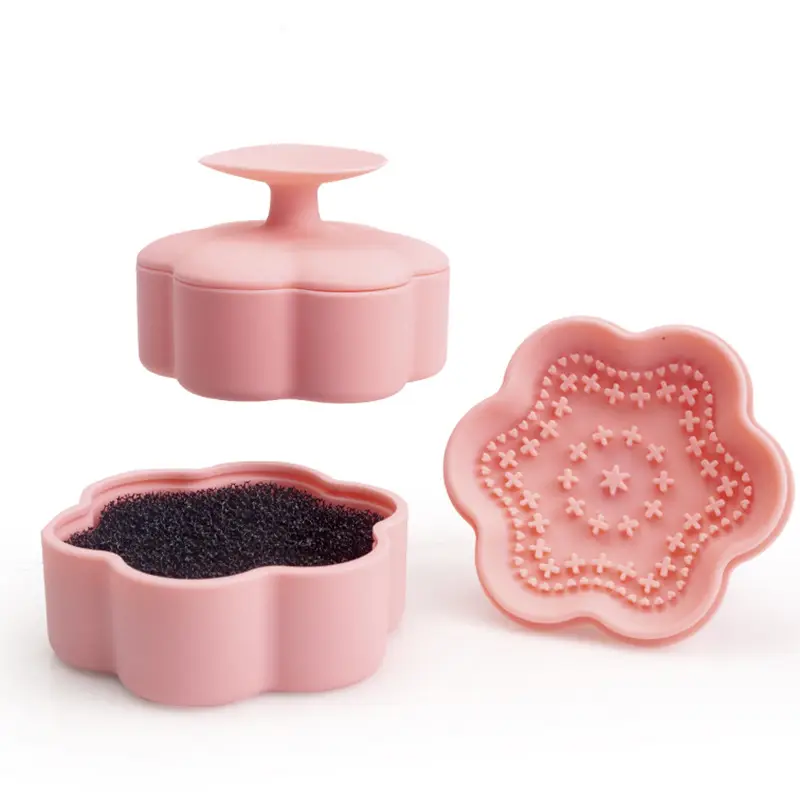 Pink Silicone Makeup Brush Drying Rack