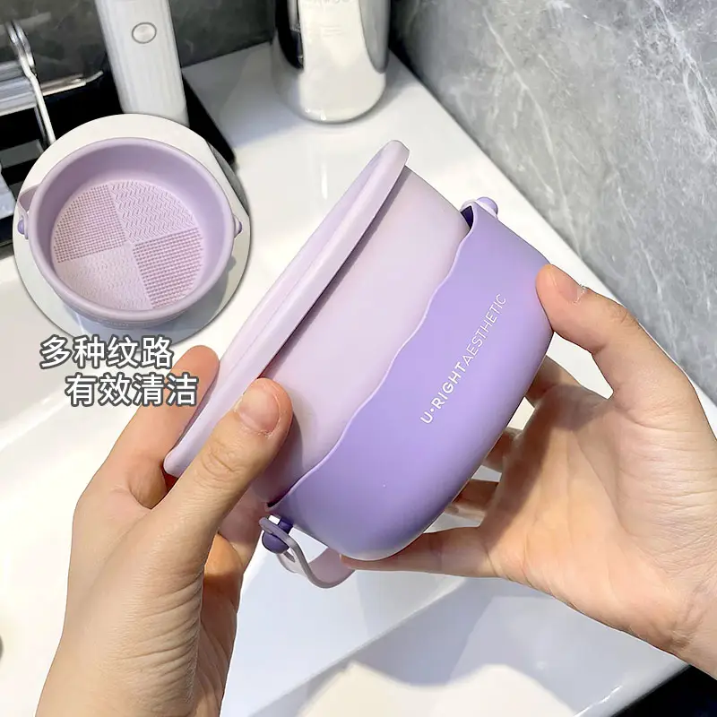 Pink Silicone Makeup Brush Drying Rack