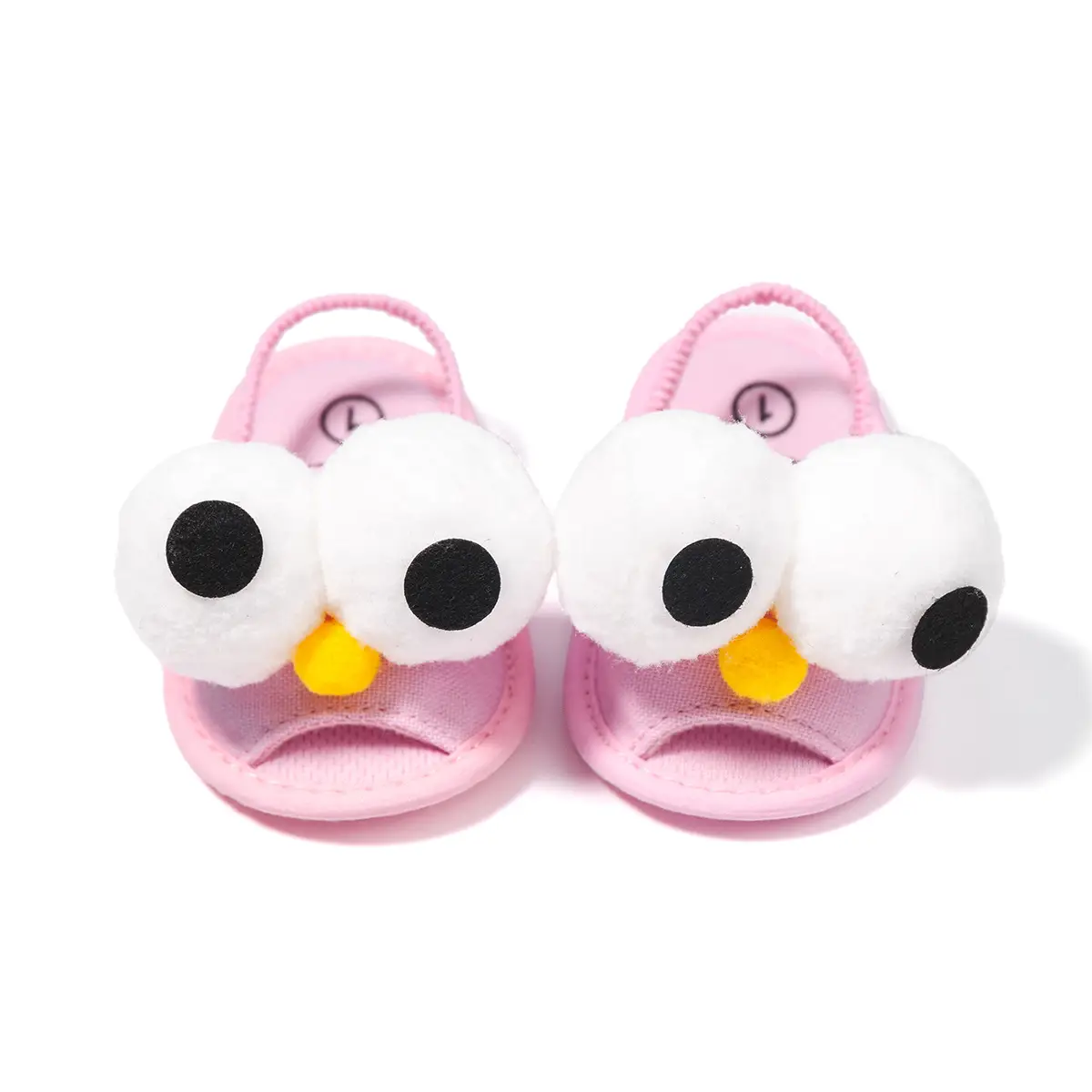 Cute Big Eyed Toddler Baby Slippers Pink 0-1 Year