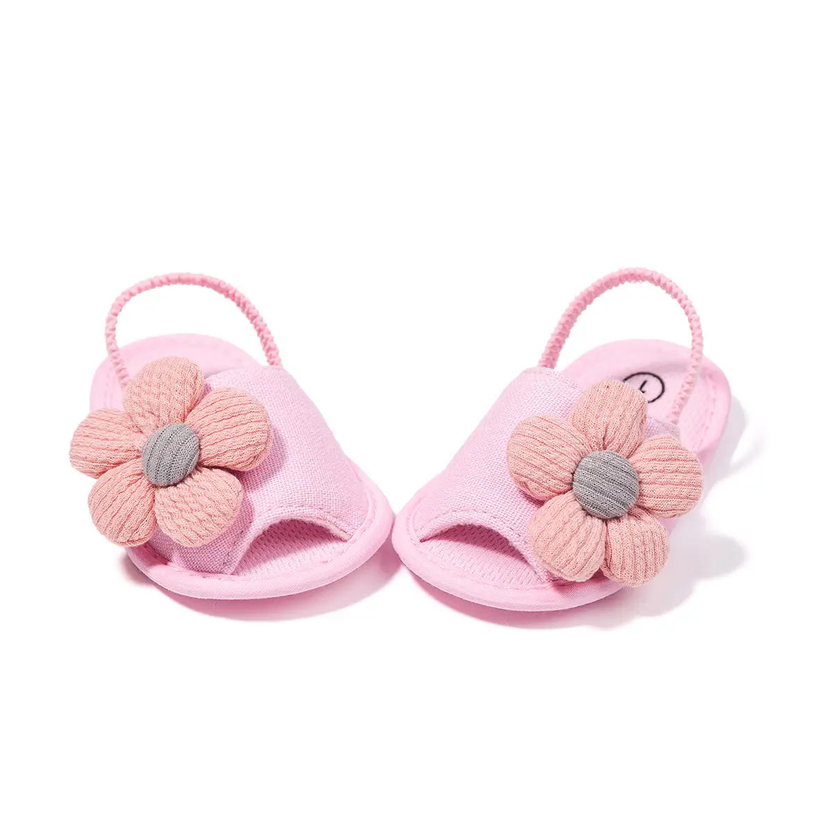 Cute Big Eyed Toddler Baby Slippers Pink 0-1 Year
