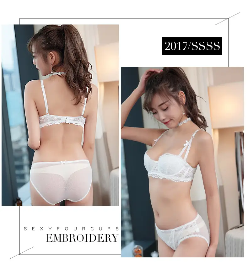 New French Style Thin Lace Push-up Underwear Women's Non-rimmed Bra Women's Half Cup Bra suit — feature 18