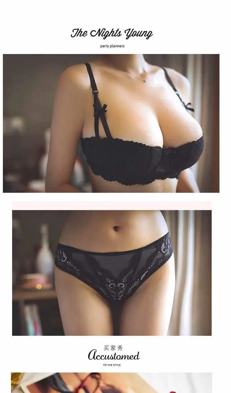 New French Style Thin Lace Push-up Underwear Women's Non-rimmed Bra Women's Half Cup Bra suit — feature 9