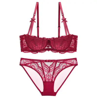 New French Style Thin Lace Push-up Underwear Women's Non-rimmed Bra Women's Half Cup Bra suit