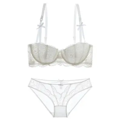 New French Style Thin Lace Push-up Underwear Women's Non-rimmed Bra Women's Half Cup Bra suit