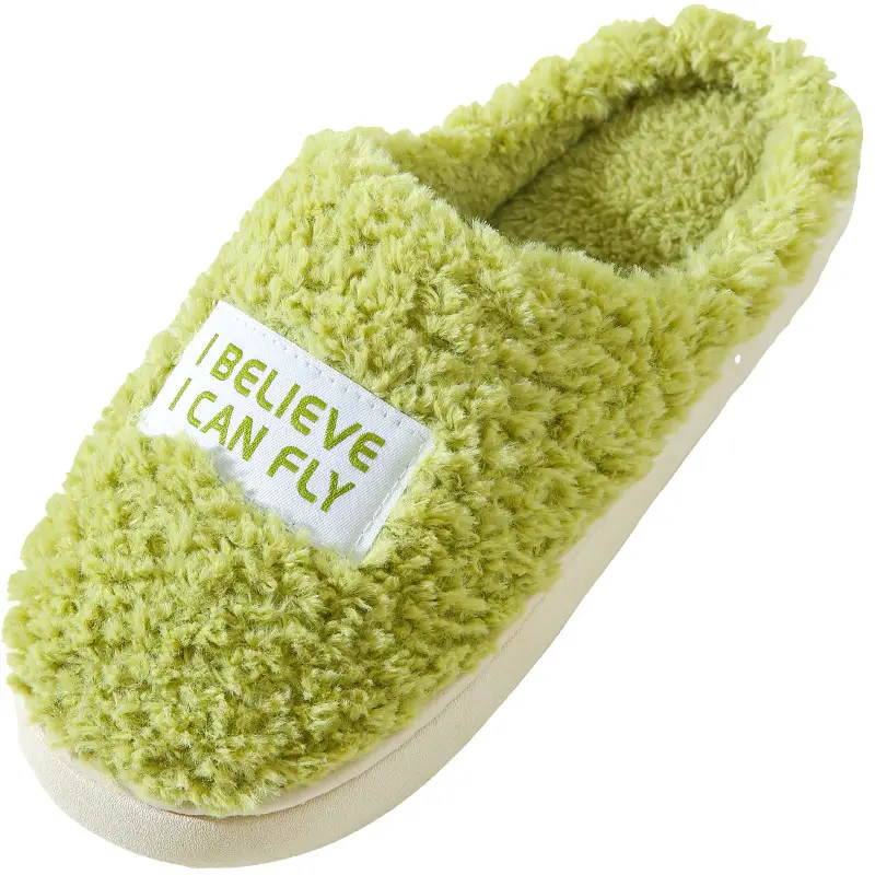 Women Winter Fleece Lined Slip-On Slippers Green - Image 10