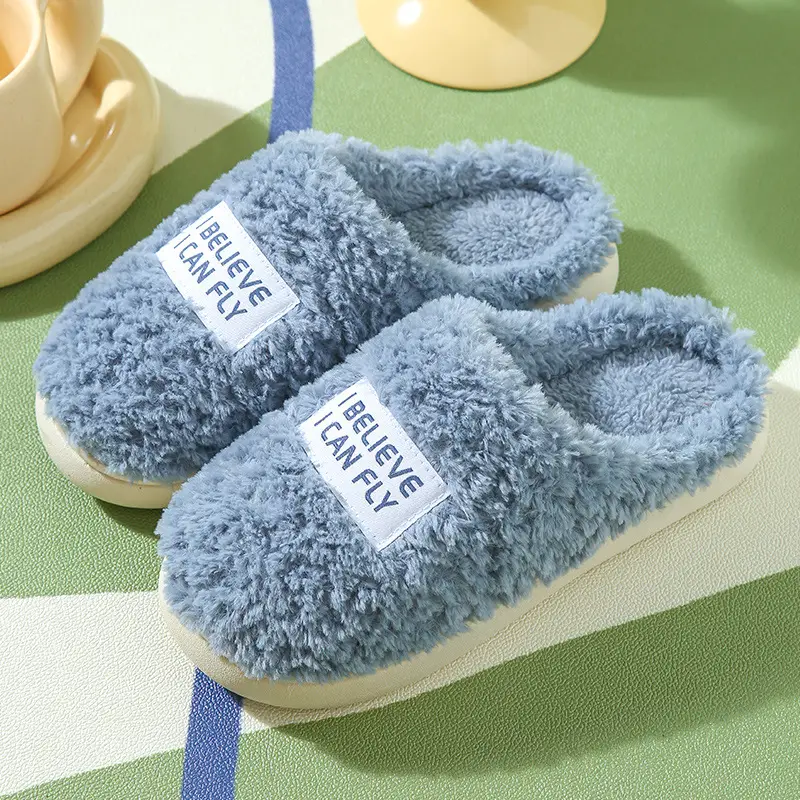 Women Winter Fleece Lined Slip-On Slippers Green - Image 3