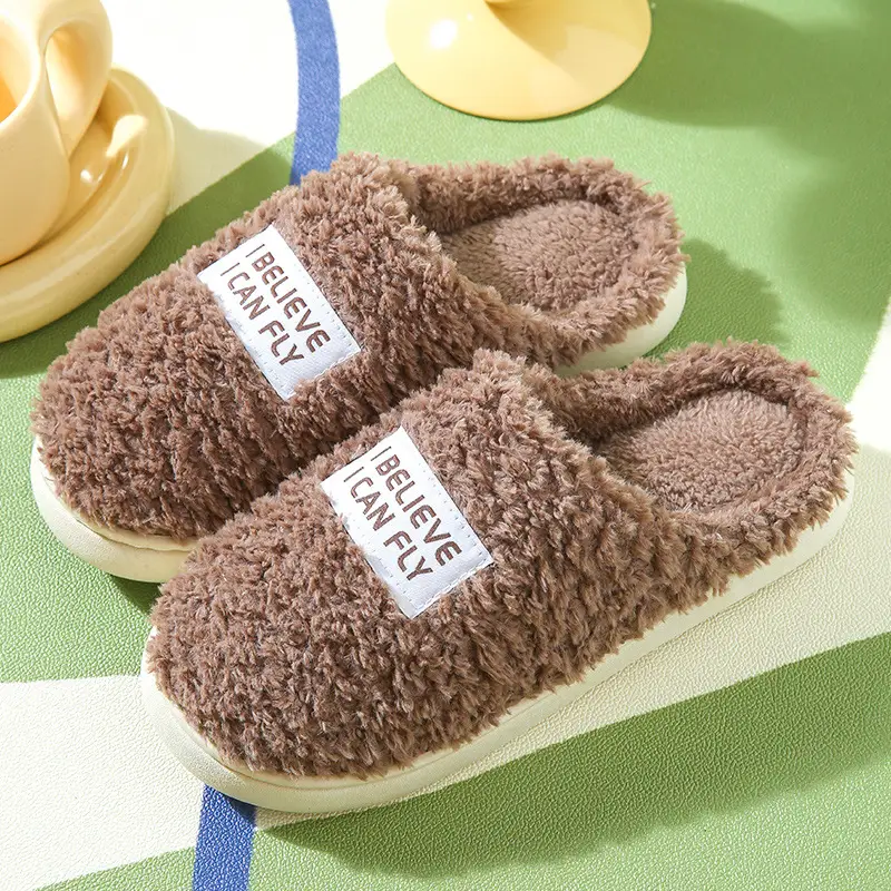 Women Winter Fleece Lined Slip-On Slippers Green - Image 4