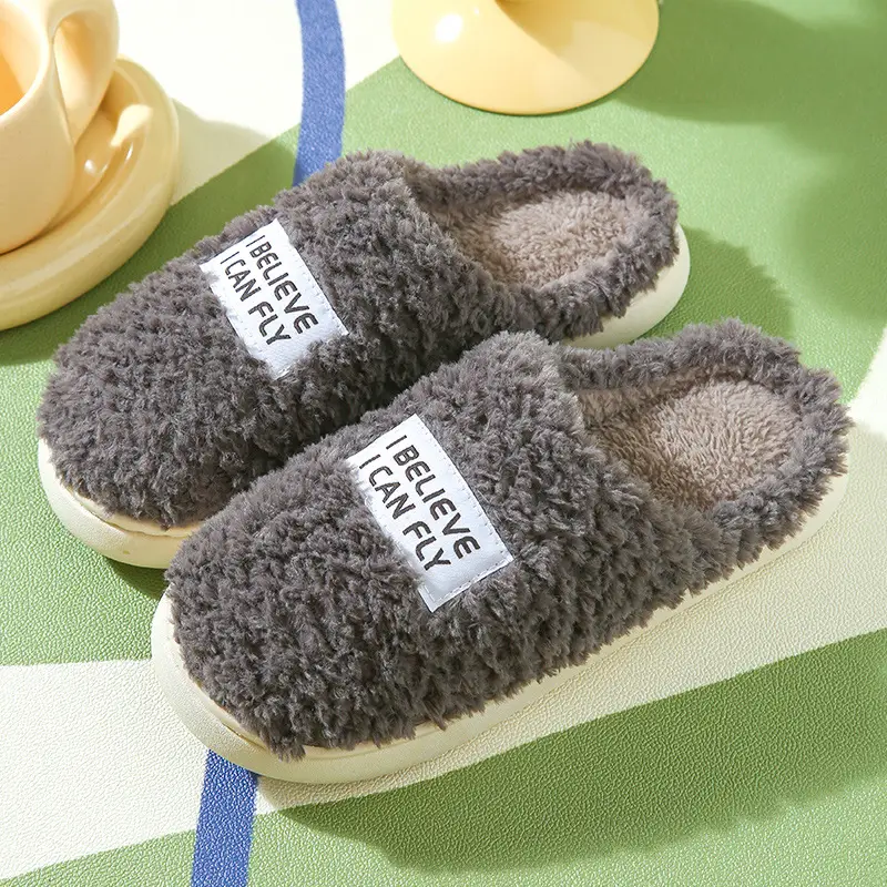 Women Winter Fleece Lined Slip-On Slippers Green - Image 5