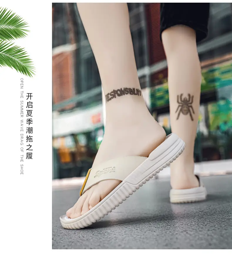 Summer flip flops men's Korean-style beach men's slippers leather surface plus size trendy outerwear sandals foreign trade cross-border wholesale — feature 13
