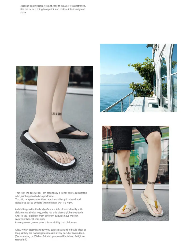 Summer flip flops men's Korean-style beach men's slippers leather surface plus size trendy outerwear sandals foreign trade cross-border wholesale — feature 4