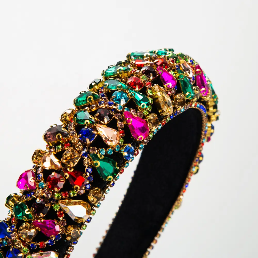European & American New Super Flash Rhinestone Headband with Full Diamond Wide Brim - Image 6