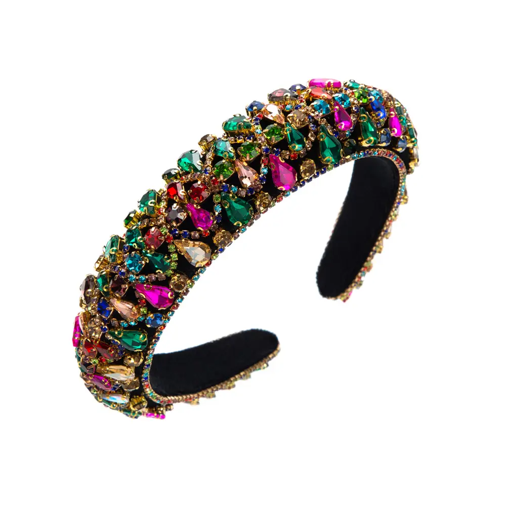 European & American New Super Flash Rhinestone Headband with Full Diamond Wide Brim - Image 9
