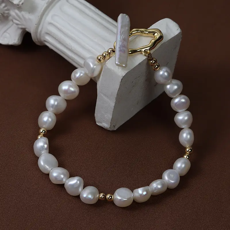 Vintage Pearl Bracelet with Ot Buckle for Women - Image 3