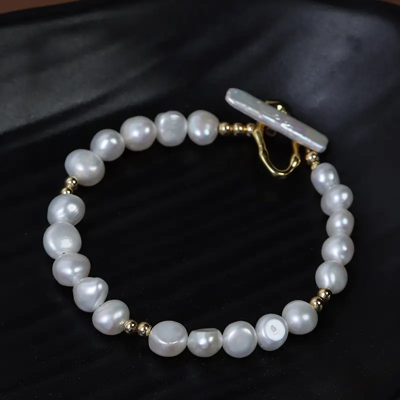 Vintage Pearl Bracelet with Ot Buckle for Women - Image 4