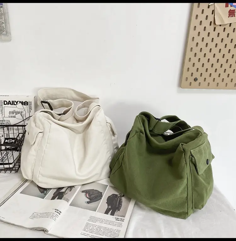 2025 New Ins Harajuku Style Wash Canvas Crossbody Bag Large Capacity Student Shoulder Bag — feature 24