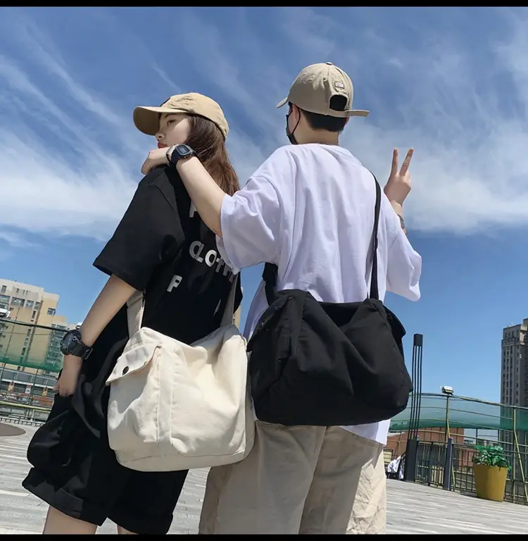 2025 New Ins Harajuku Style Wash Canvas Crossbody Bag Large Capacity Student Shoulder Bag — feature 4