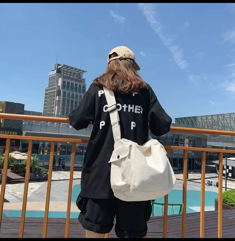 2025 New Ins Harajuku Style Wash Canvas Crossbody Bag Large Capacity Student Shoulder Bag — feature 8