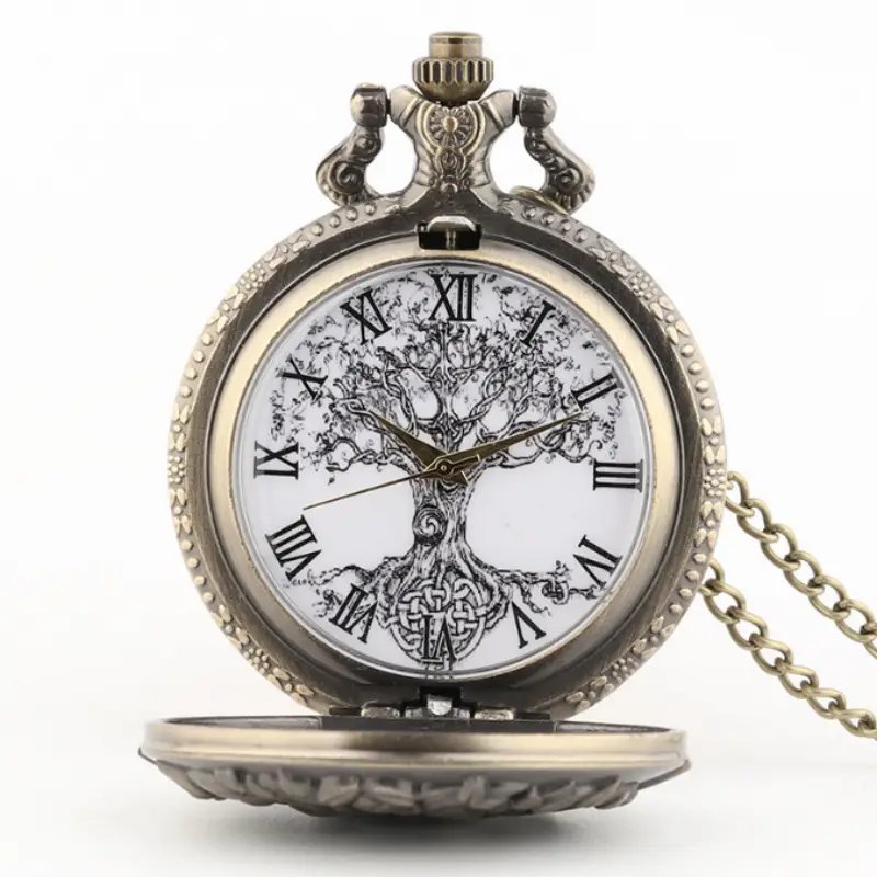 Retro Flap Pocket Watch Watch with Crown Design - Image 3