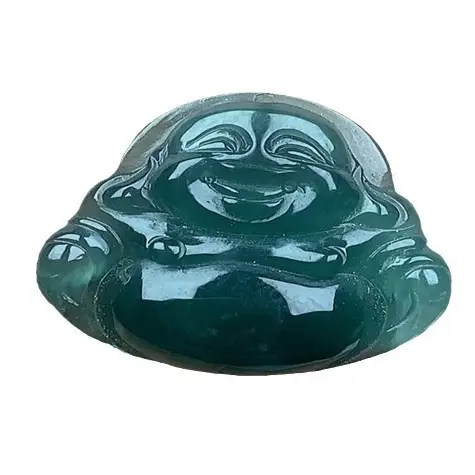 Blue Water Small Buddha Maitreya Jade Pendants