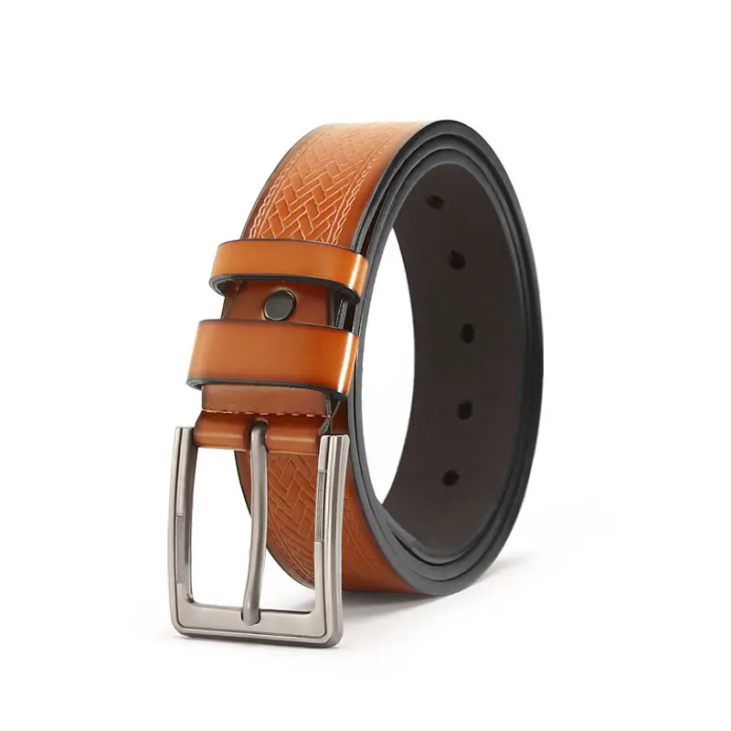 Men's Black Cowhide Belt with Alloy Buckle - Image 7