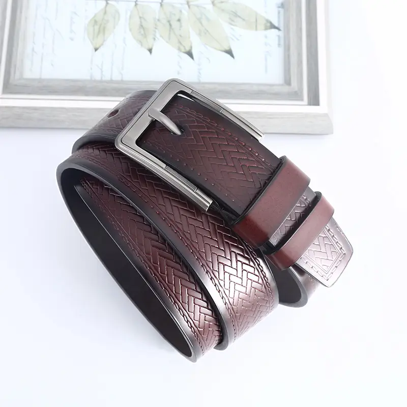 Men's Black Cowhide Belt with Alloy Buckle - Image 8