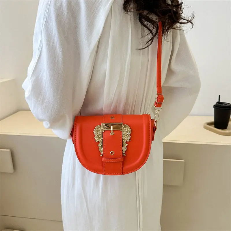 Black Korean Style Saddle Bag for Women