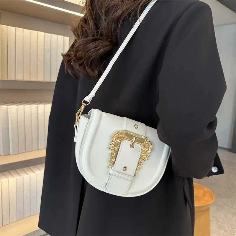 Black Korean Style Saddle Bag for Women