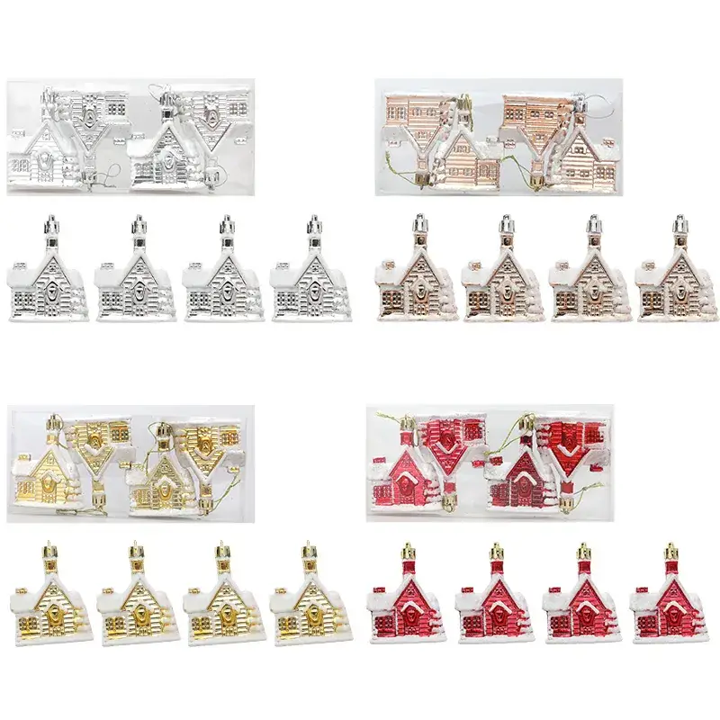 Small House Christmas Tree Pendant Electroplated Snow House Cross-border Amazon Wholesale Supply Christmas Decoration - Image 7
