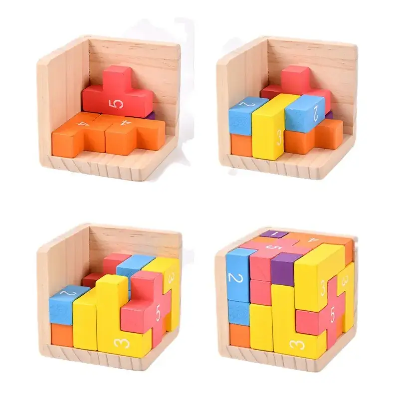 Wooden Tetris Math Puzzle for Kids Educational Tool - Image 6