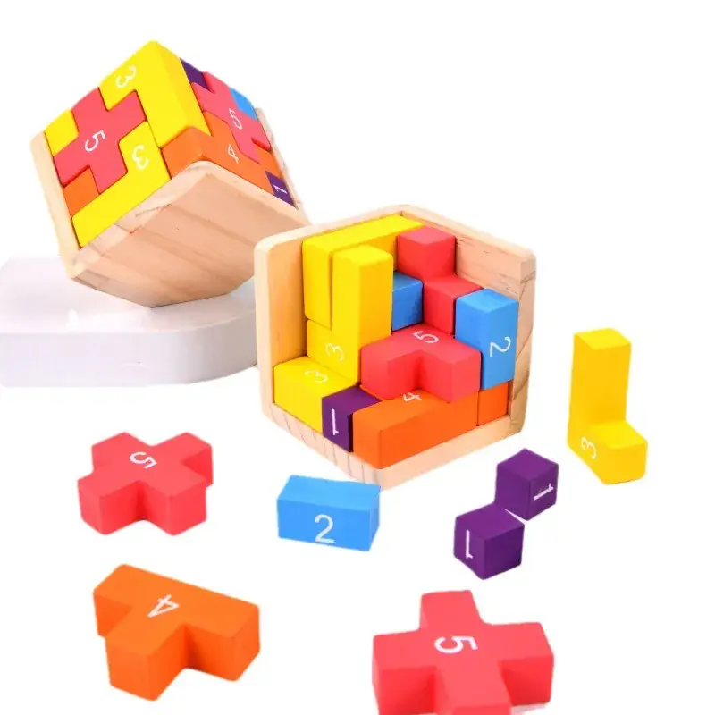 Wooden Tetris Math Puzzle for Kids Educational Tool - Image 7
