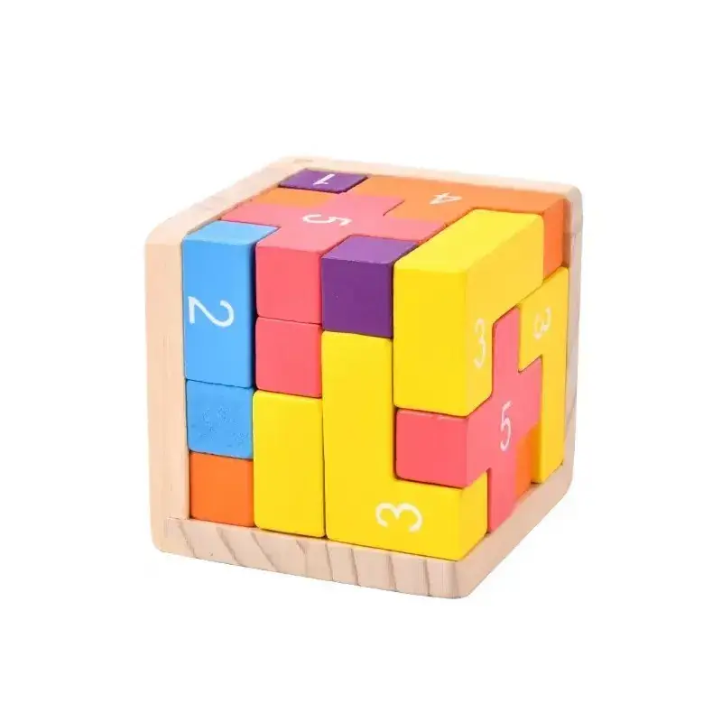 Wooden Tetris Math Puzzle for Kids Educational Tool - Image 8