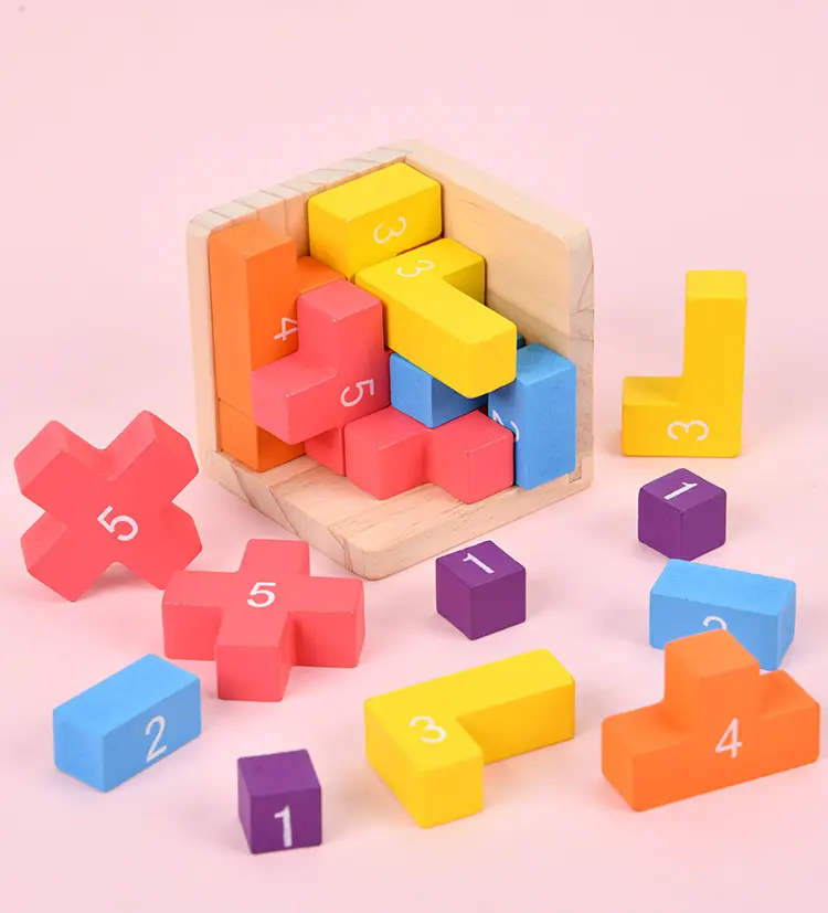 Wooden Tetris Math Puzzle for Kids Educational Tool — feature 12
