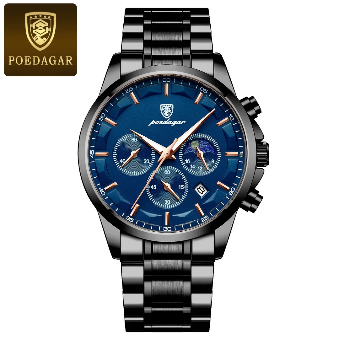 P928 black shell blue surface steel belt