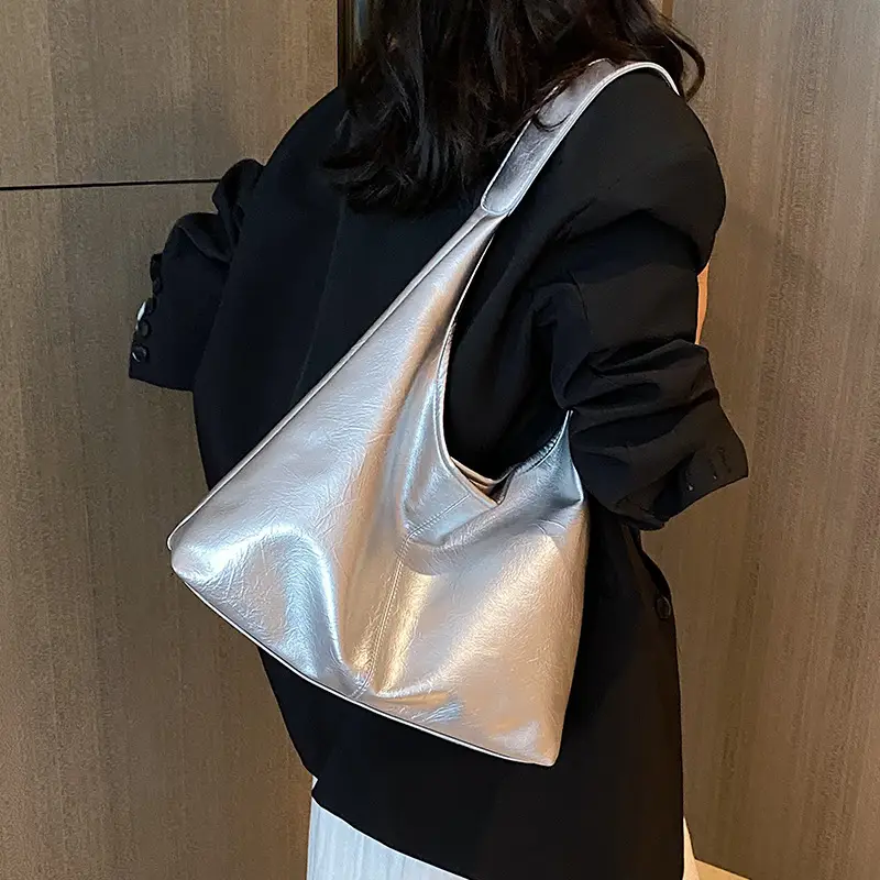 Silver Textured Shoulder Bag for Women 2026 - Image 6