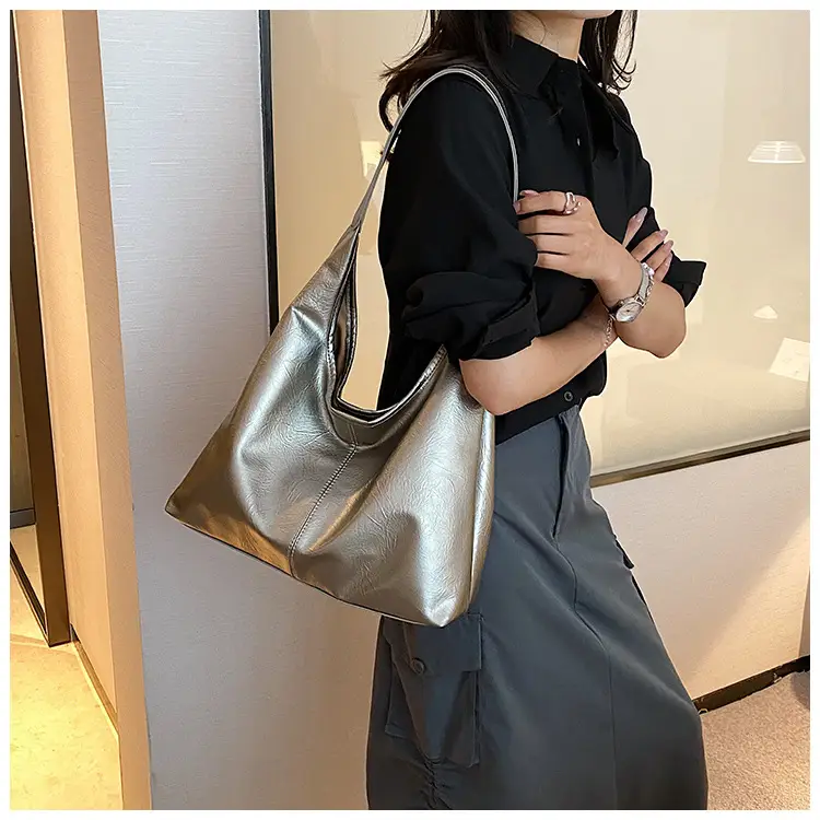 Silver Textured Shoulder Bag for Women 2026 — feature 36