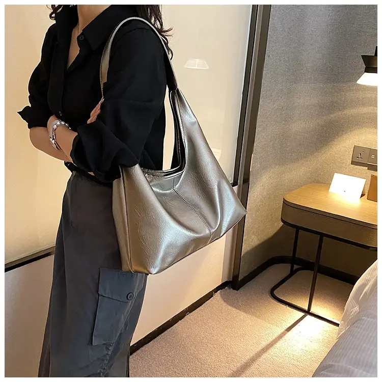 Silver Textured Shoulder Bag for Women 2026 — feature 37