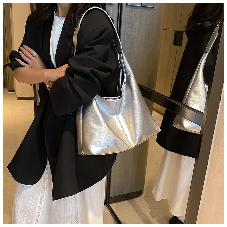 Silver Textured Shoulder Bag for Women 2026 — feature 38