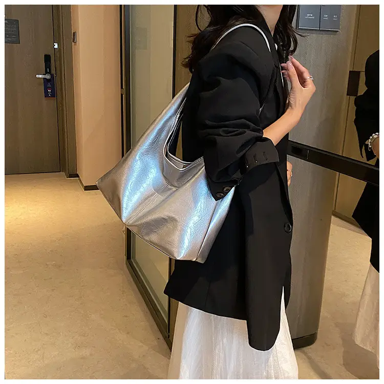 Silver Textured Shoulder Bag for Women 2026 — feature 39