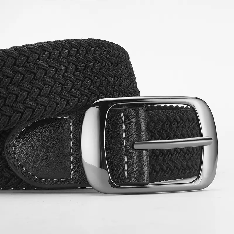 Men's Grey Knit Belt with Silver Buckle - Image 23