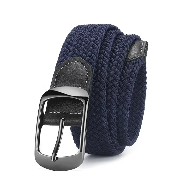 Men's Grey Knit Belt with Silver Buckle - Image 26